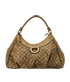 Abbey D Ring Hobo, &pound;450, Handbags, Brown/Gold, Fabric, Front view